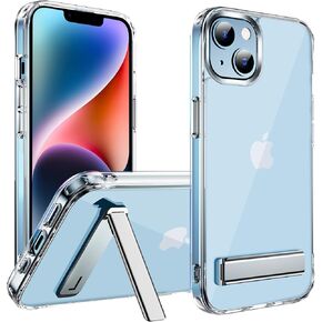 CEDO Kickstand Case for iPhone 14 Pro Max, 3-Way Mode Built-in Metal Stand Phone Case, Mil-Grade Shockproof Bumper, Transparent Acrylic & Slim Fit, Designed for iPhone 14 Pro Max, Crystal Clear