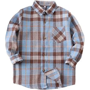 Flannel Shirts for Women & Girls Long Sleeve Buffalo Plaid Tops Womens Button Down Shirts Western Plaid Shirts for Women