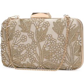 UBORSE Women's Embroidered Beaded Sequin Evening Clutch Large Wedding Party Purse Vintage Bags