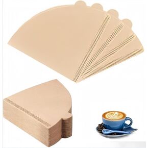 Cone Filters #4 for Coffee Makers - Tear-Resistant Paper, Sustainable Material, 12-Cup Compatibility - Say Goodbye to Coffee Grounds in Your Brew (100, White), G3334