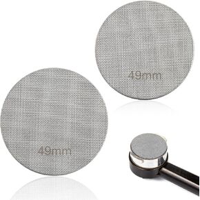 2pcs 51mm Espresso Screen Filter, 316 Stainless Steel Espresso Puck Screen 150μm Reusable Espresso Portafilter Puck Screen Sturdy Coffee Screen Filter Mesh for Espresso