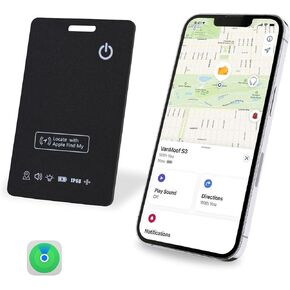 Airtag Wallet Tracker Thin 1.6mm, Rechargeable Air Tag Card Works with Apple Find My APP (iOS Only, Android not Supported), Item Finder Locator for Luggage Suitcase, Purse, Bags,IP68 Waterproof