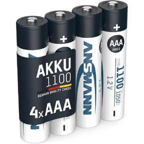 Ansmann AAA Rechargeable Batteries 1100mAh high-Capacity high-Rate Rechargeable NiMH AAA Battery for Flashlight etc. (8-Pack) (5035232-590)