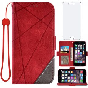Asuwish Compatible with iPhone 6/6s Plus 6plus Wallet Case and Tempered Glass Screen Protector Leather Flip Card Holder Stand Cell Phone Cover for iPhone6 6+ iPhone6s 6s+ i 6P 6a S Six Women Men Black in Saudi Arabia