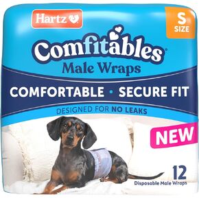 New! Hartz® Comfitables® Disposable Male Dog Wraps with Stretchy Waistband, Small 12 Count