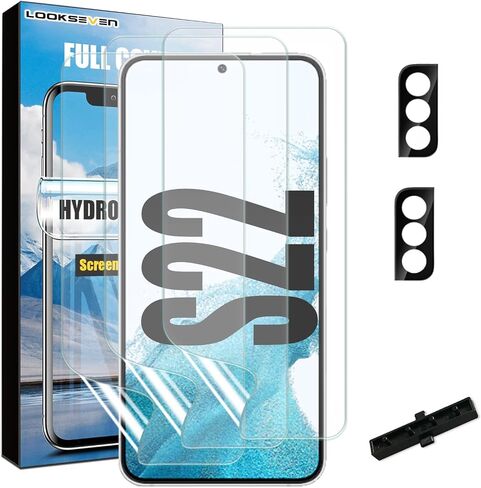 LOOKSEVEN [3+2 3 Packs Hydrogel Film Screen Protector(Not Glass) + 2 Packs Tempered Glass Camera Lens Protector For Samsung Galaxy S22 Plus in Kuwait