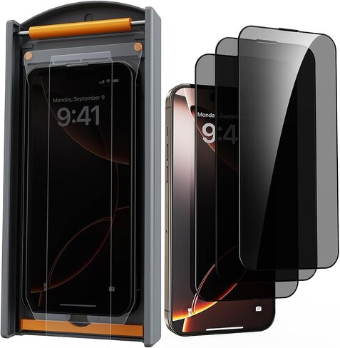3 حزمة لـ iPhone 14 Pro 6.1 بوصة واقي شاشة زجاجي مقسى ، مقصورة خالية من الغبار ، تحديد المواقع التلقائية ، خالية من الفقاعات ، حماية الخصوصية ، التثبيت السهل ، الزجاج المقسى in Kuwait