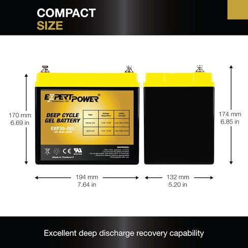 Sexentpower 12 V 35 AH EXP 12350 مختومة حمض حمض البطارية DeepCycle Solar Energy Storage in Kuwait