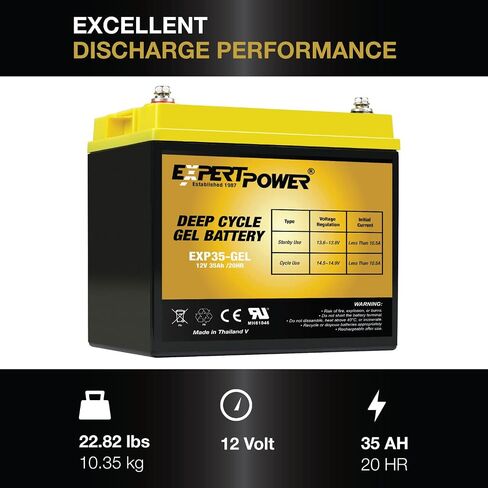 Sexentpower 12 V 35 AH EXP 12350 مختومة حمض حمض البطارية DeepCycle Solar Energy Storage in Kuwait