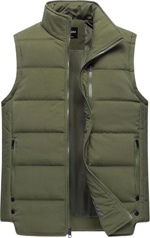 Chrisuno Men's Puffer Vest Casual Stand Collar Quilted Waistcoat Outdoor Padded Ski Vest in Saudi Arabia