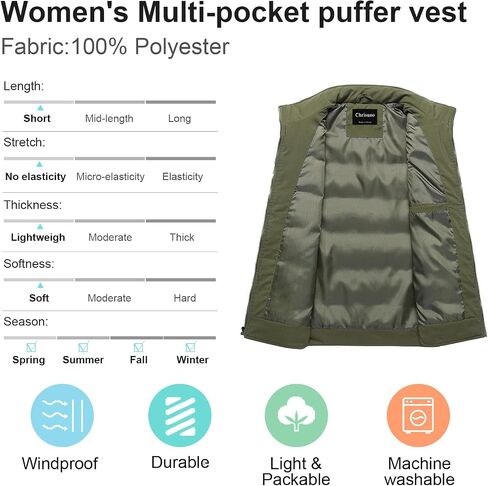 Chrisuno Men's Puffer Vest Casual Stand Collar Quilted Waistcoat Outdoor Padded Ski Vest in Saudi Arabia