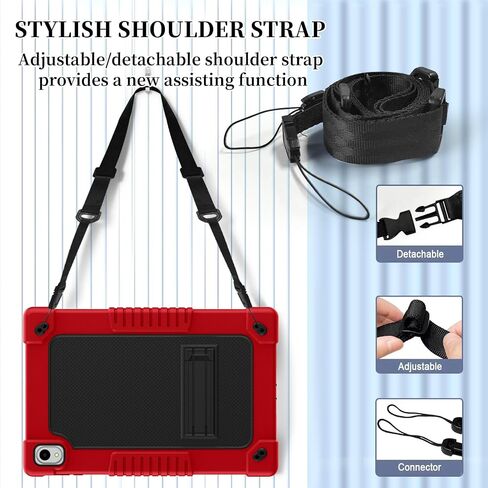 for Onn 12.1 inch Tablet Pro 100146663 Case/for Onn 12.1" Tablet Pro 2024 Kids Friendly Case with Shoulder Strap Stand for New Walmart Onn 12.1 inch Tablet Pro 2024 Model Case (RedBlack) in Kuwait