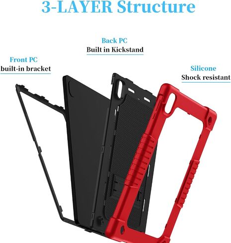 for Onn 12.1 inch Tablet Pro 100146663 Case/for Onn 12.1" Tablet Pro 2024 Kids Friendly Case with Shoulder Strap Stand for New Walmart Onn 12.1 inch Tablet Pro 2024 Model Case (RedBlack) in Kuwait