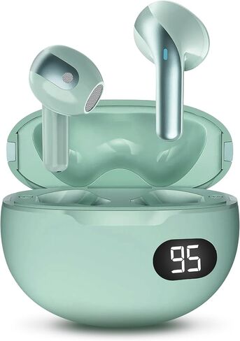 سماعات الأذن اللاسلكية TrueBuds Bliss مع Bluetooth 5.0 ، برامج تشغيل ديناميكية 6 مم ، نطاق لاسلكي 10 أمتار ، وقت تشغيل سماعات الأذن مدته 400 مللي أمبير في USB-C ، أدوات التحكم في اللمس ، ميكروفون مدمج (أبيض) in Kuwait