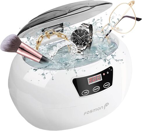 Fosmon Ultrasonic Cleaner (600ml) Jewelry Cleaner Machine with LED Display and Touch Control Panel for Glasses, Ring, Earring, Necklaces, Dentures, Makeup Brush in Kuwait