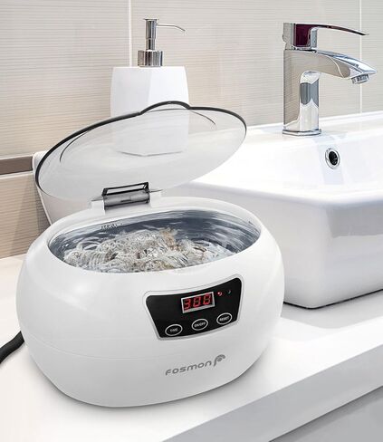 Fosmon Ultrasonic Cleaner (600ml) Jewelry Cleaner Machine with LED Display and Touch Control Panel for Glasses, Ring, Earring, Necklaces, Dentures, Makeup Brush in Kuwait