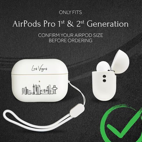 COLLECTIVE HOME - AirPods Pro 1st & 2nd Gen Case, U.S. City Skyline Design, Black Line Art of Iconic Cities, Premium TPU Material, Ideal for Stylish Protection and Gifts (New York) in Kuwait