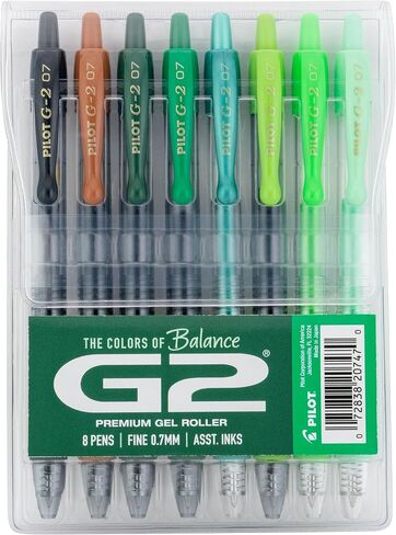 PILOT, G2 Premium Gel Roller Pens, G2 Boost Blues Pack, The Colors of Productivity, 8 Pack Pouch, Fine Point 0.7 mm, Assorted in Saudi Arabia