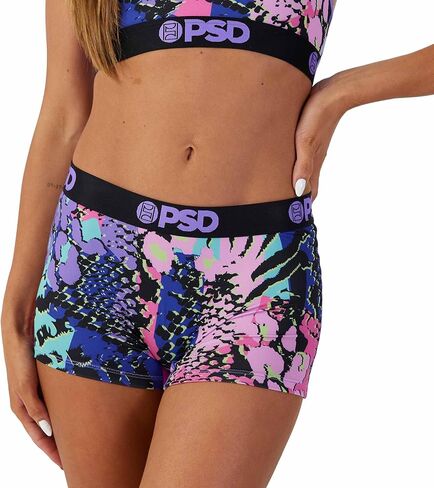 PSD Womens Dark Jewel Boy Shorts Underwear for Women - Mixed Print Pack of Boyshort Underwear - 3 Pack Cotton Boyshort Underwear for Women, Women's Boy Shorts for Women Cotton in Kuwait