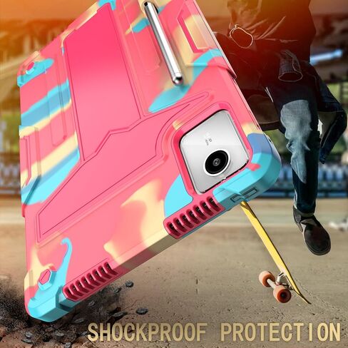 Case for Lenovo Tab K11 LTE 11 inch Tablet 2024 Released - Hybrid Protective Case Cover with Kickstand (Pink/Pink) in Kuwait