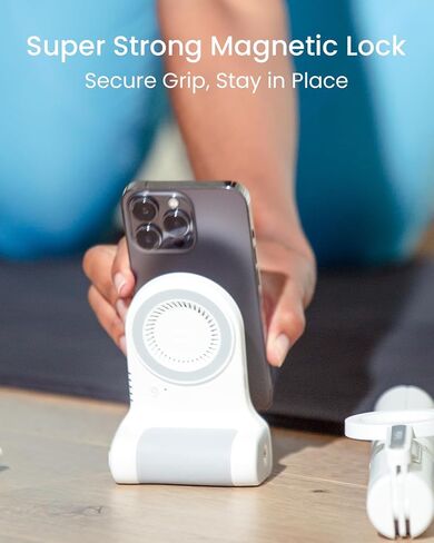 Magnetic Phone Stand Camera Grip with Wireless Charging & Bluetooth Shutter, Stand for iPhone, Ergonomic Handle for Vlogging, Selfies & Video Calls in Kuwait