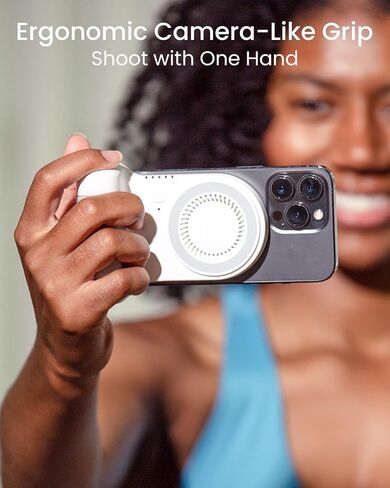 Magnetic Phone Stand Camera Grip with Wireless Charging & Bluetooth Shutter, Stand for iPhone, Ergonomic Handle for Vlogging, Selfies & Video Calls in Kuwait