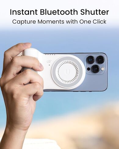 Magnetic Phone Stand Camera Grip with Wireless Charging & Bluetooth Shutter, Stand for iPhone, Ergonomic Handle for Vlogging, Selfies & Video Calls in Kuwait