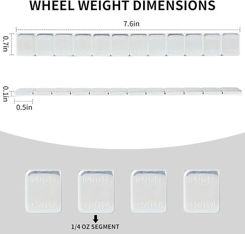 Eisen 1/4oz.*12 Adhesive Stick On Wheel Weights, 20 Strips/Box, Gray,240pcs in Saudi Arabia