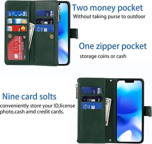 Cavor for iPhone 14 Pro Max Case Wallet للنساء ، علبة الهاتف لـ iPhone 14 Pro Max Crossbody مع حزام وقف ، غطاء واقعي مغناطيسي مقاوم للصدمات ، والذهب الوردي in Kuwait