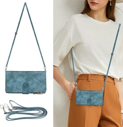 Cavor for iPhone 14 Pro Max Case Wallet for Women Men,Phone Case for iPhone 14 Pro Max Crossbody Case with Strap and Stand,Leather Shockproof Magnetic Protective Cover,Rose Gold in Kuwait