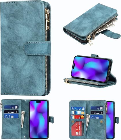 Cavor for iPhone 14 Pro Max Case Wallet for Women Men,Phone Case for iPhone 14 Pro Max Crossbody Case with Strap and Stand,Leather Shockproof Magnetic Protective Cover,Rose Gold in Kuwait