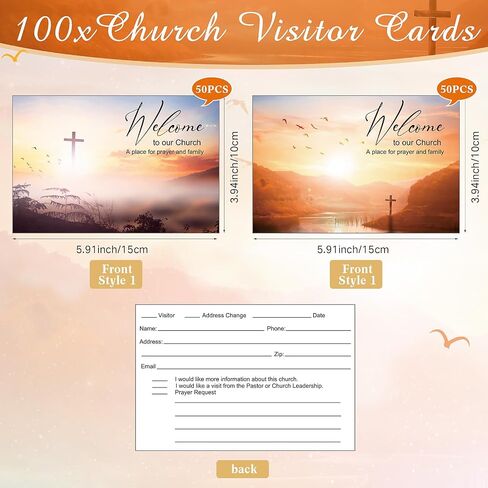 Kosiz 101 Pcs Visitor Cards for Church,Prayer Request Church Welcome Connection Cards for Praying Guests in Saudi Arabia