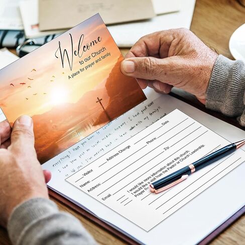 Kosiz 101 Pcs Visitor Cards for Church,Prayer Request Church Welcome Connection Cards for Praying Guests in Saudi Arabia