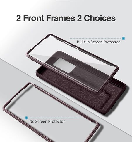 Suritch for Samsung Galaxy Note 20 Ultra Case (فقط) 6.9 بوصة ، [2 إطارات أمامية] [واقي شاشة مدمج] تغطية هاتفية مقاومة للخدمة الثقيلة الوعرة (الأرجواني الداكن) (الأرجواني الداكن) in Kuwait