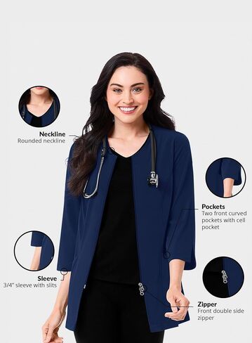 Maevn Smart Lab Coats - Ladies 3/4" Sleeve Lab Jacket in Kuwait