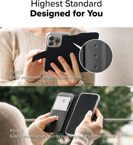 Ringke Folio Wallet Magnetic [Holds Up to 3 Cards] Detachable PU Leather Kickstand Flip Cover with Credit Card Holder Slots Compatible with iPhone 16 Pro Max and iPhone 16 Plus - Brown in Kuwait