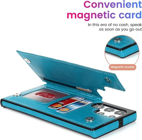 UEEBAI Case for Samsung Galaxy S22 Ultra 5G, Luxury PU Leather Flip Case [Two Magnetic Clasp] [Card Slots] Stand Function Embossed Mandala Pattern Flower Durable Soft TPU Back Wallet Cover - Grey in Kuwait