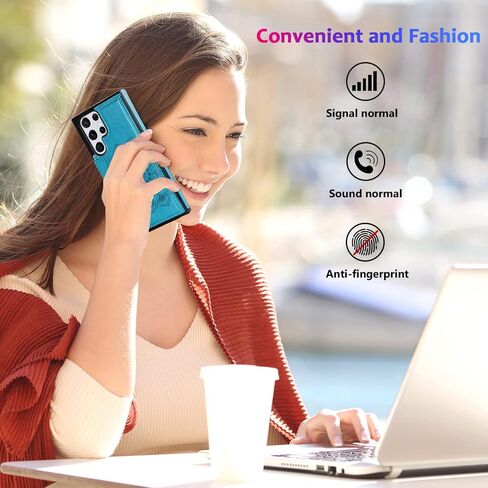 UEEBAI Case for Samsung Galaxy S22 Ultra 5G, Luxury PU Leather Flip Case [Two Magnetic Clasp] [Card Slots] Stand Function Embossed Mandala Pattern Flower Durable Soft TPU Back Wallet Cover - Grey in Kuwait