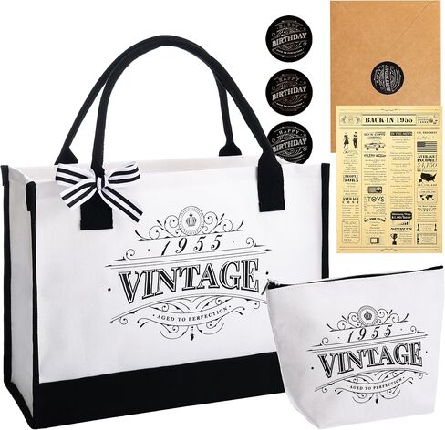 Crisky 50th Birthday Gifts for Women Canvas Tote Bag Vintage 1973 Beach Bag for Wife/Sister/Mom/Aunt/Friends 50th Birthday Gifts,17" x 12" x 7" in Saudi Arabia