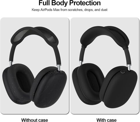 Silicone Case Cover for AirPods Max Headphones, Anti-Scratch Ear Pad/Ear Cups/Headband Cover for AirPods Max, Soft Sweat-Proof Silicone Protector Accessories for Apple AirPods Max (Navy Blue) in Kuwait