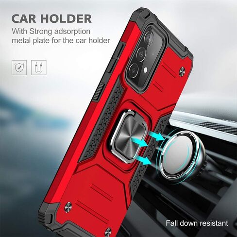 HNHYGETE Samsung A52 Case, Galaxy A52 5G Case, with HD Screen Protector, Shockproof Tough Rugged Hard Rubber Bumper with 360 Rotation Ring Kickstand Cases for Samsung Galaxy A52 5g (Green) in Kuwait