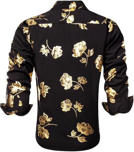 Hi-Tie Mens Dress Shirt 3D Print Button Down Long Sleeve Regular Fit Shirt for Party Festival Prom in Kuwait