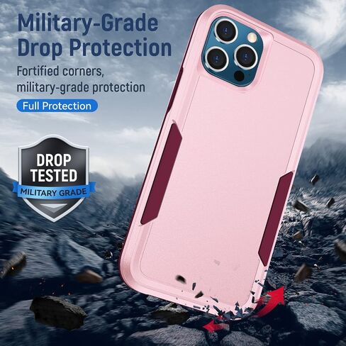 for iPhone 12 Case,iPhone 12 Pro Case with HD Screen Protector [Military Grade Drop Tested] Heavy-Duty Tough Rugged Shockproof Protective Case for iPhone 12 Pro, Black in Kuwait