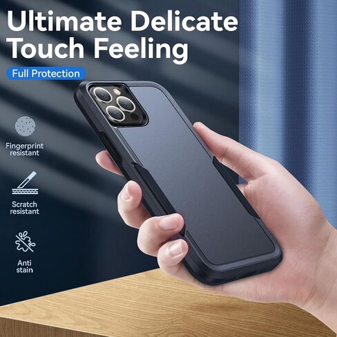 for iPhone 12 Case,iPhone 12 Pro Case with HD Screen Protector [Military Grade Drop Tested] Heavy-Duty Tough Rugged Shockproof Protective Case for iPhone 12 Pro, Black in Kuwait