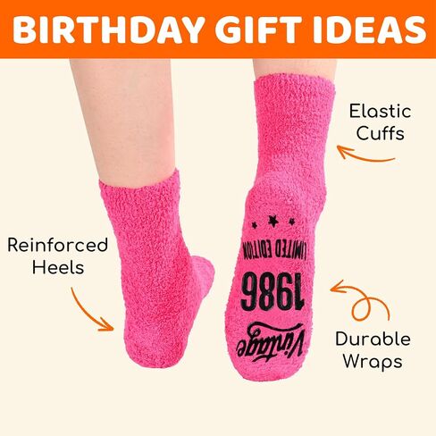 HAPPYPOP Unique Birthday Gifts for Women - Socks for 40 Year Old Woman, 1985-1993 Birthday Gift Ideas for Her in Saudi Arabia