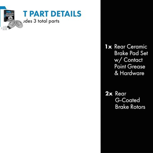 TRQ Rear Ceramic Disc Brake Pads & G-Coated Rotors Kit for Infiniti Nissan New in Saudi Arabia