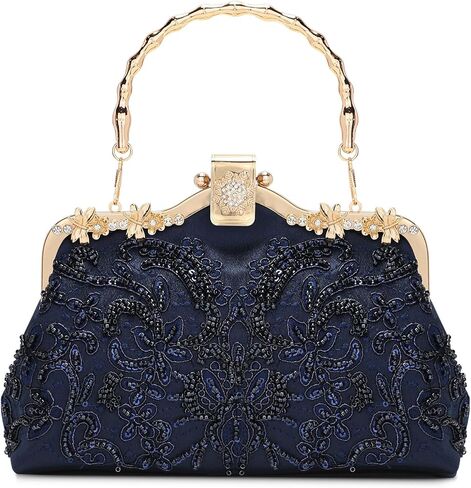 UBORSE Women's Embroidered Beaded Sequin Evening Clutch Large Wedding Party Purse Vintage Bags in Kuwait