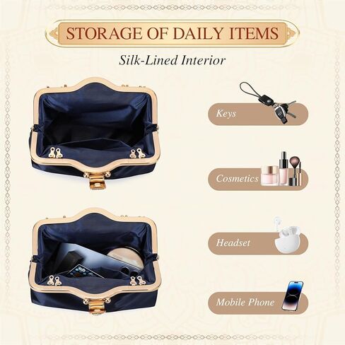 UBORSE Women's Embroidered Beaded Sequin Evening Clutch Large Wedding Party Purse Vintage Bags in Kuwait