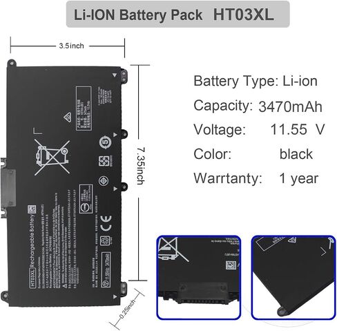 BK03XL بطارية لـ HP PAVILION X360 14M-BA114DX 14M-BA015DX 14M-BA013DX 14M-BA011DX 14-BA0XX 14-BA253CL 14-BA175NR 14-BA125CL in Saudi Arabia