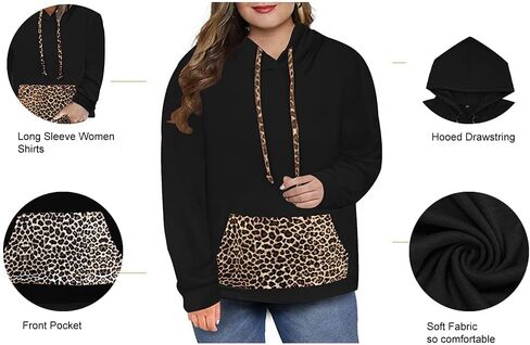 RITERA Plus Size Hoodies For Women Casual Sweatshirt Fall Winter Long Sleeve Oversize Pullover Tops in Saudi Arabia